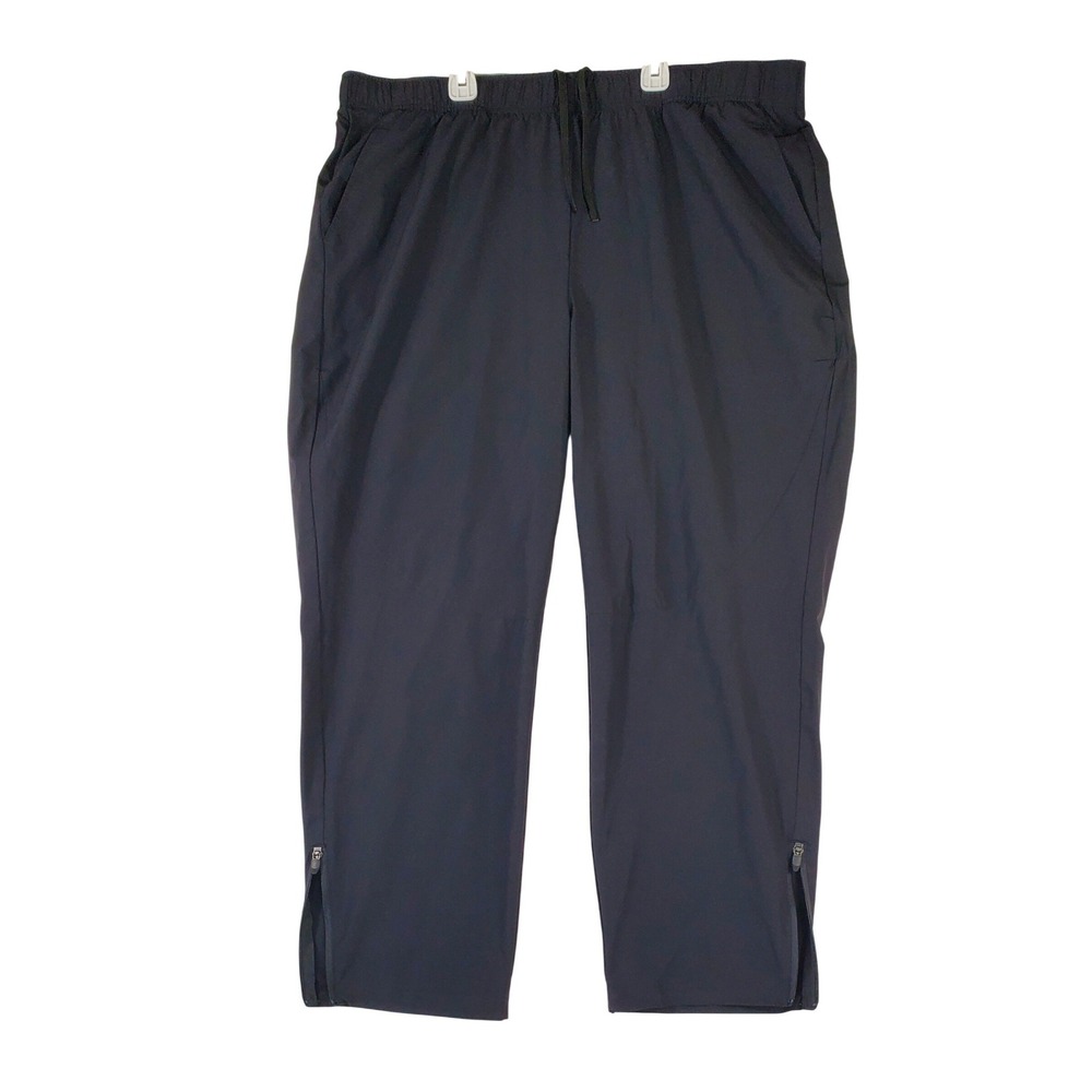 Tek Gear Mens XXL Black Ripstop Athletic Training Pants Ankle‎ Zip Drawstring